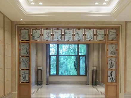 G20峰會習(xí)主席接待奧巴馬西湖國賓館中式屏風(fēng)隔斷鐵畫《西湖十景》