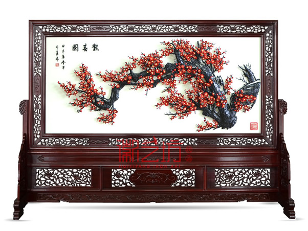 大型雕花屏風蕪湖鐵畫-報春圖